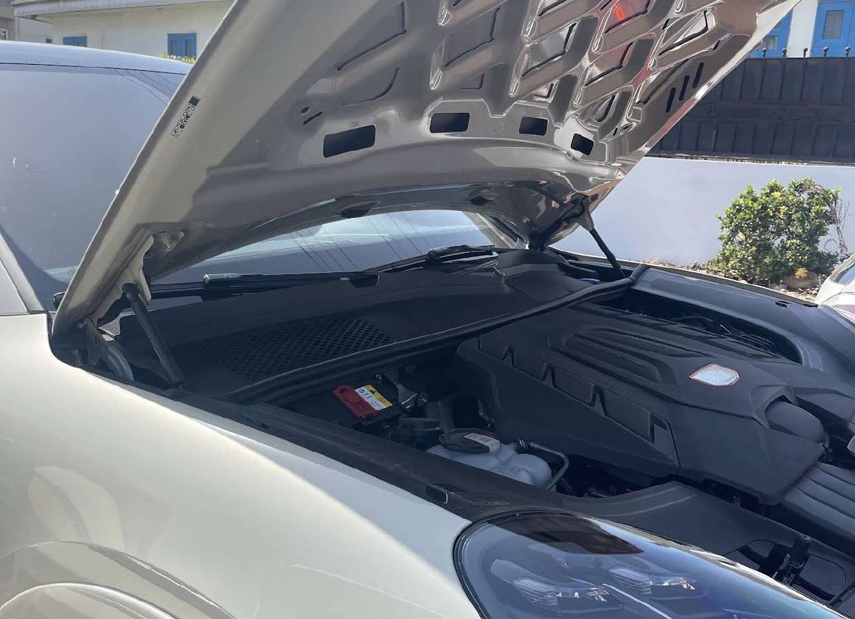 Engine bay open for service